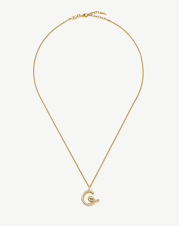 Missoma Curly Molten Initial Pendant Necklace - G | Gold