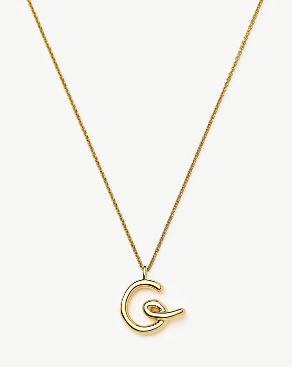 missoma Curly Molten Initial Pendant Necklace - G | Gold
