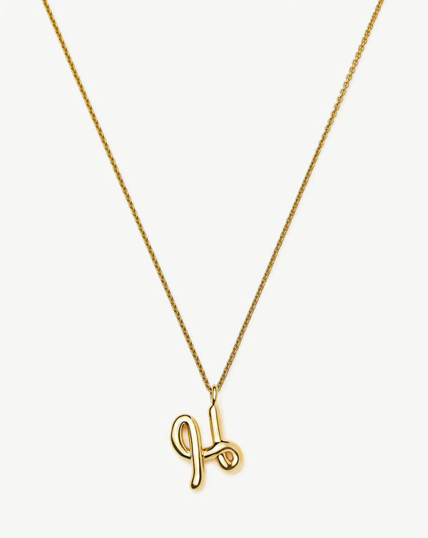 missoma Curly Molten Initial Pendant Necklace - H | Gold