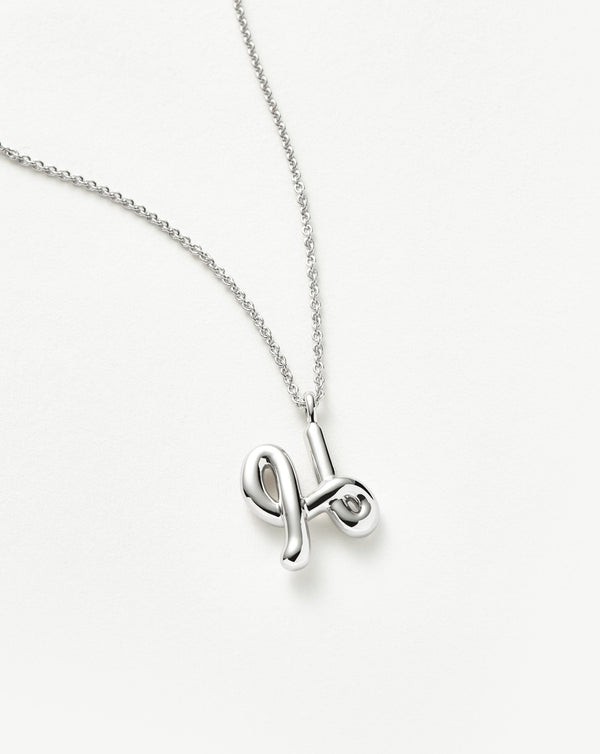 Missoma Curly Molten Initial Pendant Necklace - H | Sterling Silver