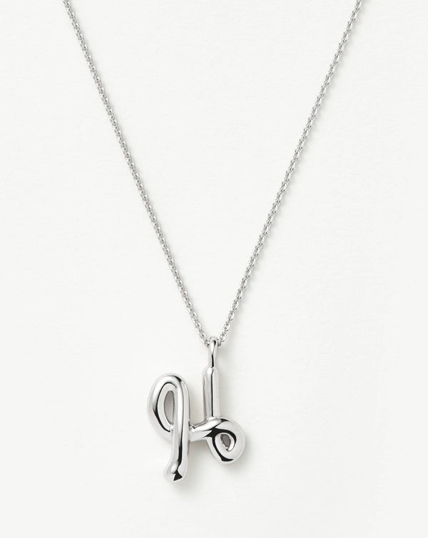 missoma Curly Molten Initial Pendant Necklace - H | Sterling Silver