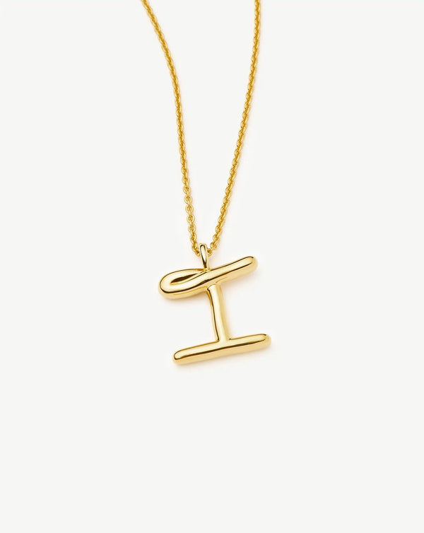 Missoma Curly Molten Initial Pendant Necklace - I | Gold