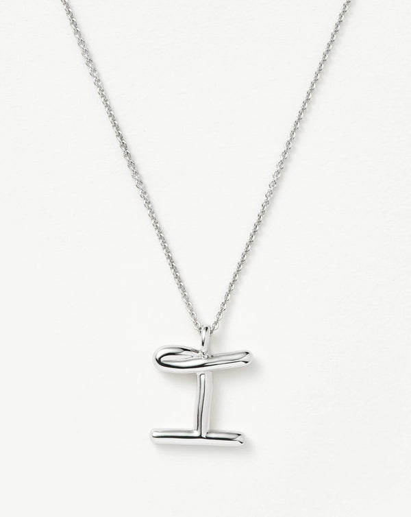 missoma Curly Molten Initial Pendant Necklace - I | Sterling Silver