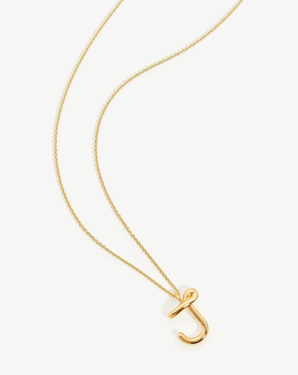 Missoma Curly Molten Initial Pendant Necklace - J | Gold