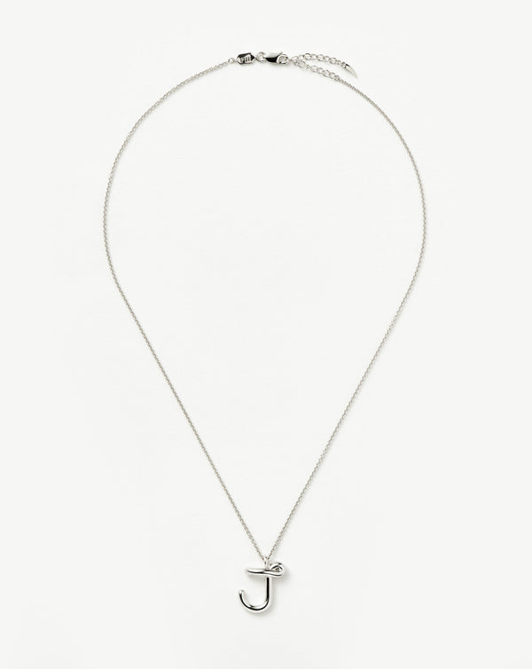 Missoma Curly Molten Initial Pendant Necklace - J | Sterling Silver