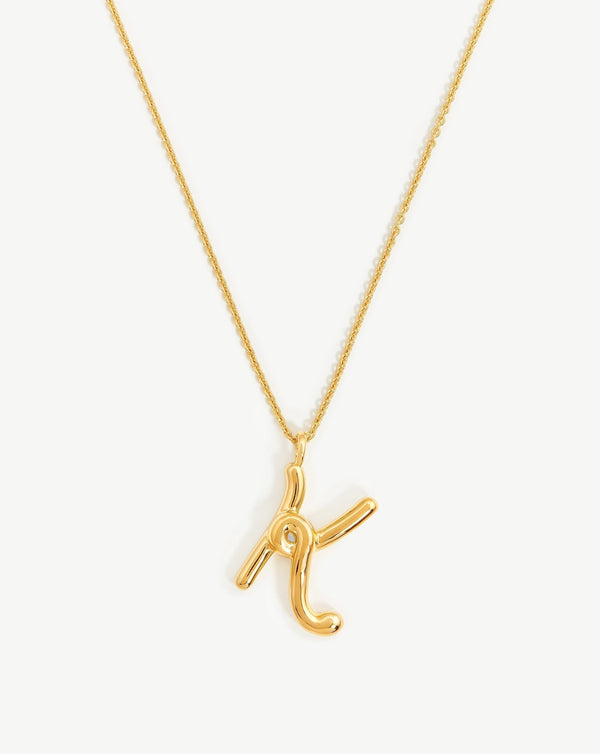 missoma Curly Molten Initial Pendant Necklace - K | Gold
