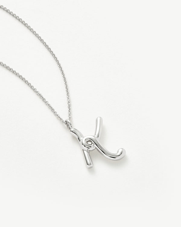Missoma Curly Molten Initial Pendant Necklace - K | Sterling Silver