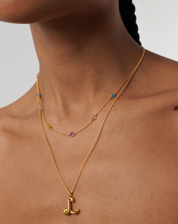 Missoma Curly Molten Initial Pendant Necklace - L | Gold