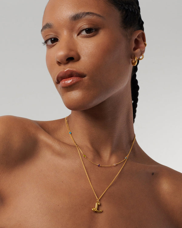 Missoma Curly Molten Initial Pendant Necklace - L | Gold