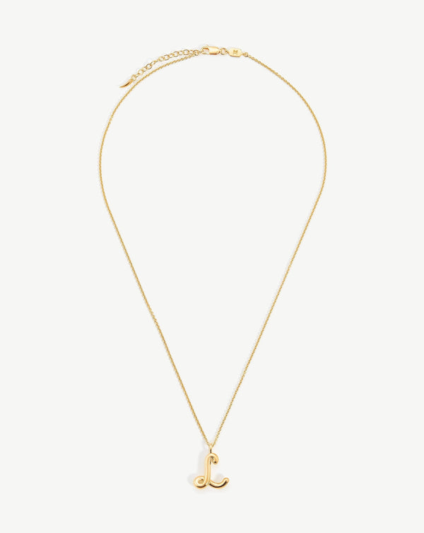 Missoma Curly Molten Initial Pendant Necklace - L | Gold