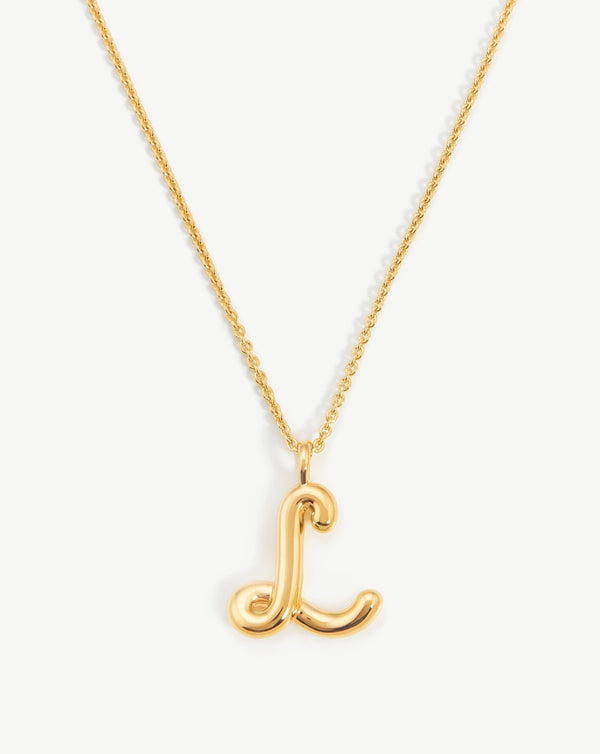 missoma Curly Molten Initial Pendant Necklace - L | Gold