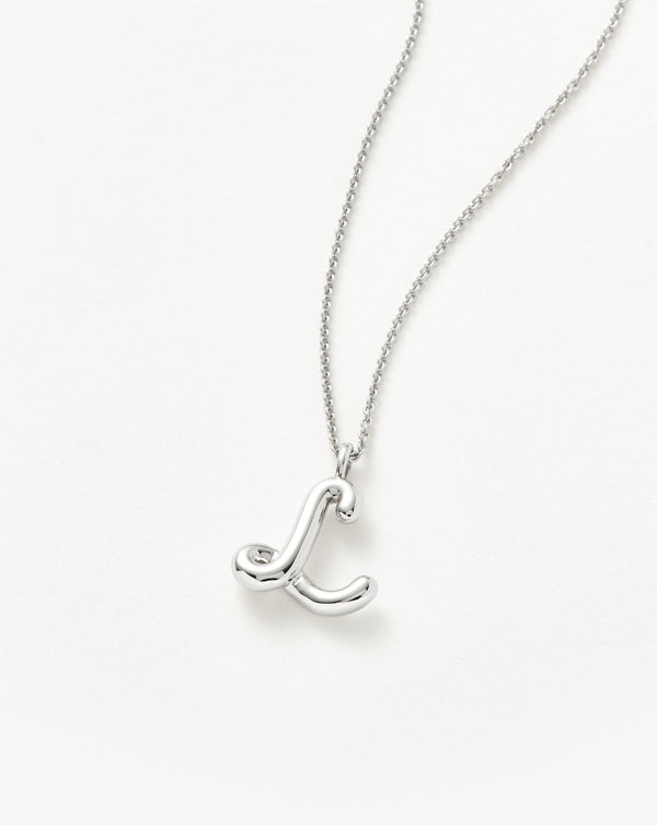 Missoma Curly Molten Initial Pendant Necklace - L | Sterling Silver