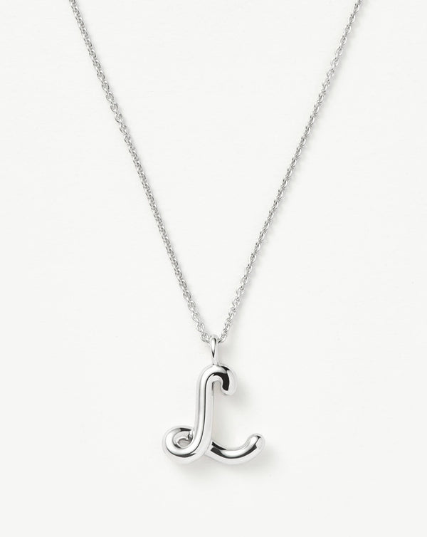 missoma Curly Molten Initial Pendant Necklace - L | Sterling Silver