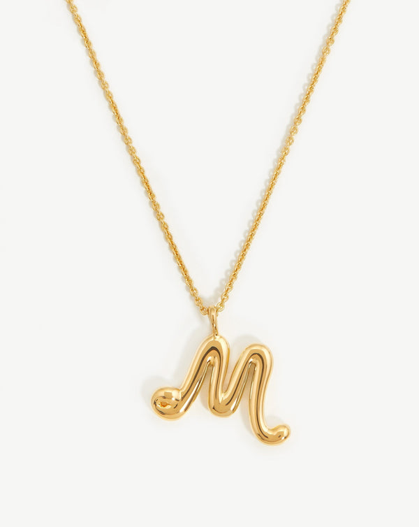 missoma Curly Molten Initial Pendant Necklace - M | Gold