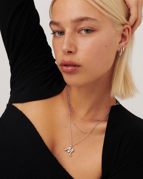 Missoma Curly Molten Initial Pendant Necklace - M | Sterling Silver