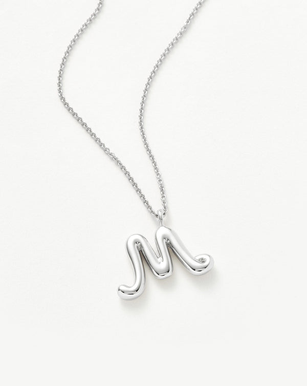 Missoma Curly Molten Initial Pendant Necklace - M | Sterling Silver