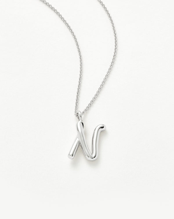 Missoma Curly Molten Initial Pendant Necklace - N | Sterling Silver