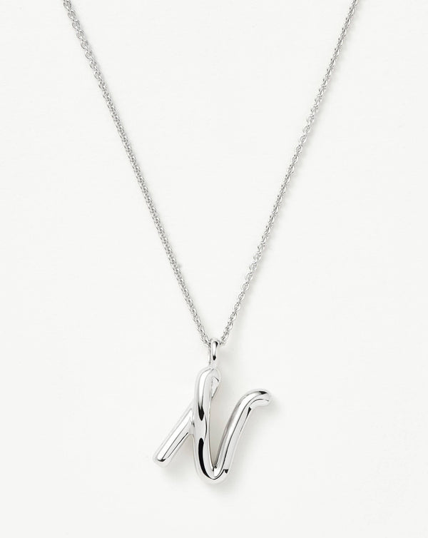 missoma Curly Molten Initial Pendant Necklace - N | Sterling Silver
