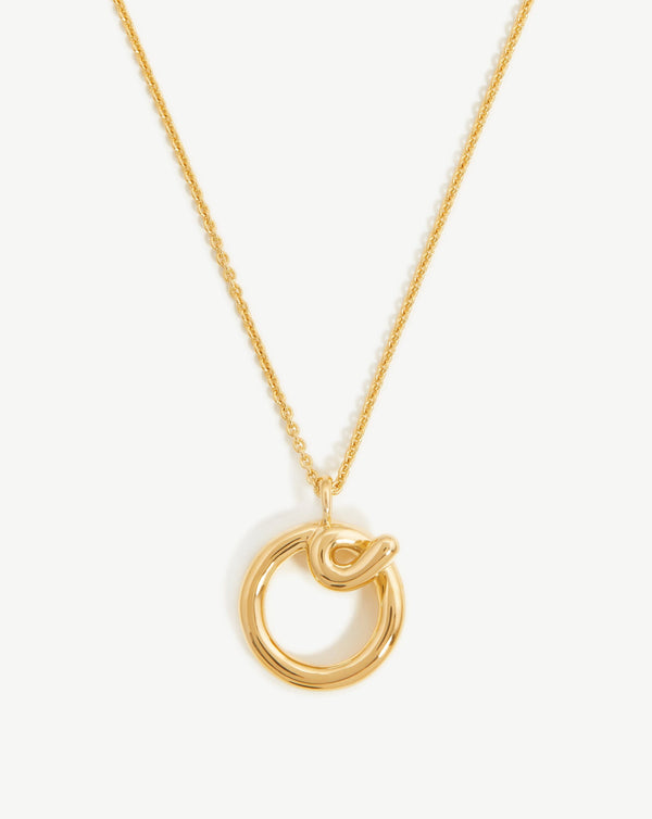 missoma Curly Molten Initial Pendant Necklace - O | Gold