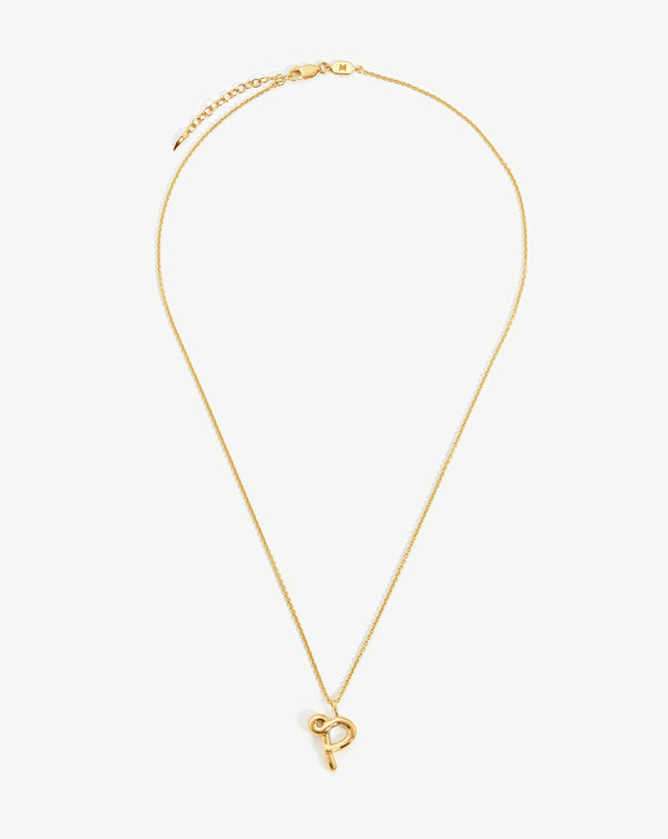 Missoma Curly Molten Initial Pendant Necklace - P | Gold