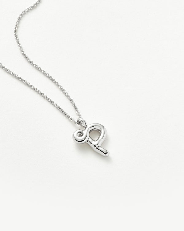 Missoma Curly Molten Initial Pendant Necklace - P | Sterling Silver