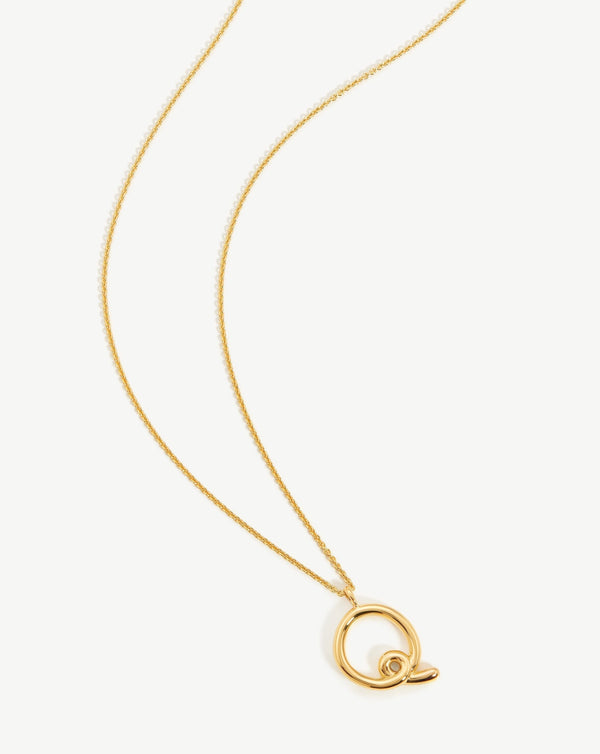Missoma Curly Molten Initial Pendant Necklace - Q | Gold