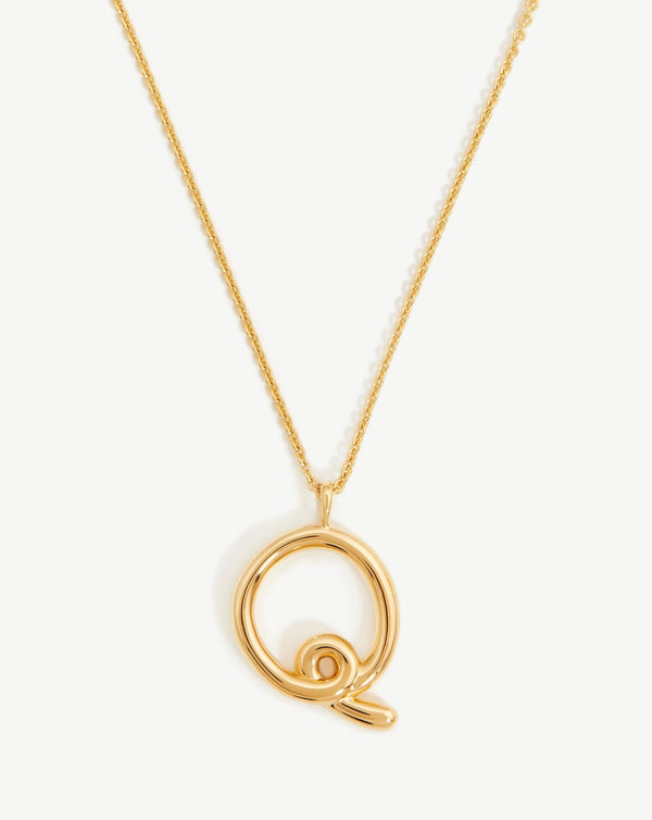 missoma Curly Molten Initial Pendant Necklace - Q | Gold