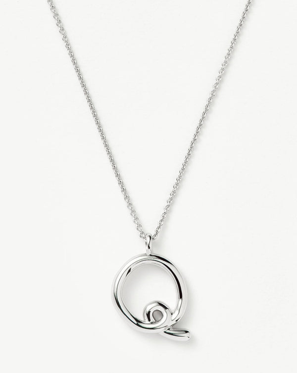 missoma Curly Molten Initial Pendant Necklace - Q | Sterling Silver