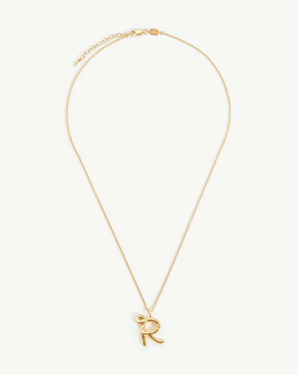 Missoma Curly Molten Initial Pendant Necklace - R | Gold