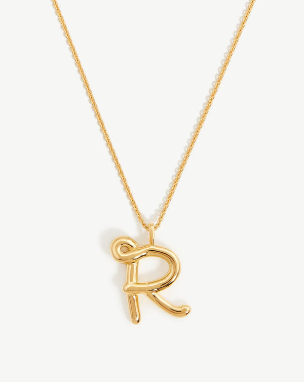 missoma Curly Molten Initial Pendant Necklace - R | Gold