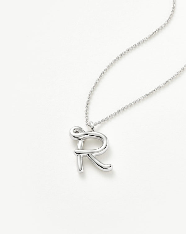 Missoma Curly Molten Initial Pendant Necklace - R | Sterling Silver