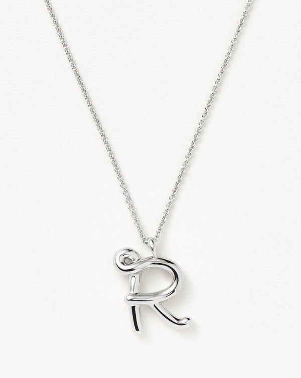 missoma Curly Molten Initial Pendant Necklace - R | Sterling Silver
