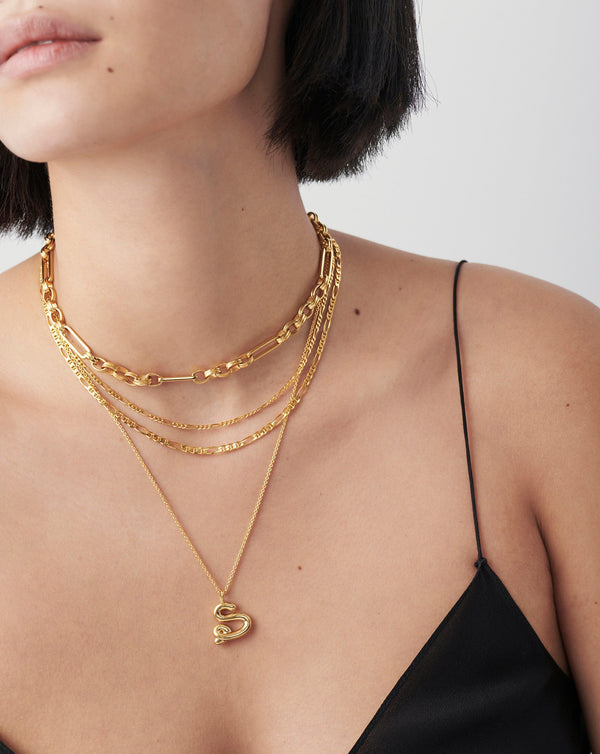 Missoma Curly Molten Initial Pendant Necklace - S | Gold
