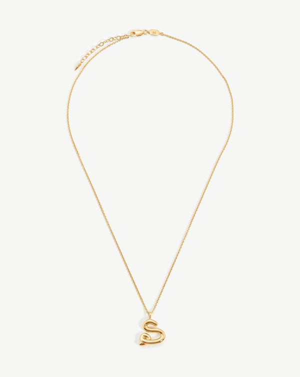 Missoma Curly Molten Initial Pendant Necklace - S | Gold