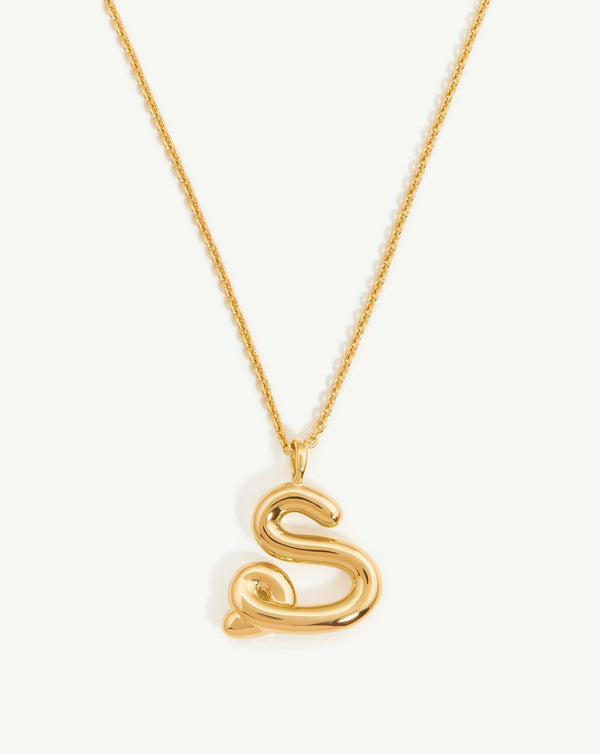 missoma Curly Molten Initial Pendant Necklace - S | Gold