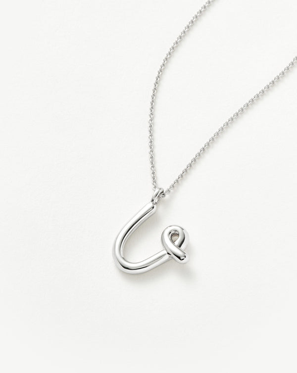 Missoma Curly Molten Initial Pendant Necklace - U | Sterling Silver