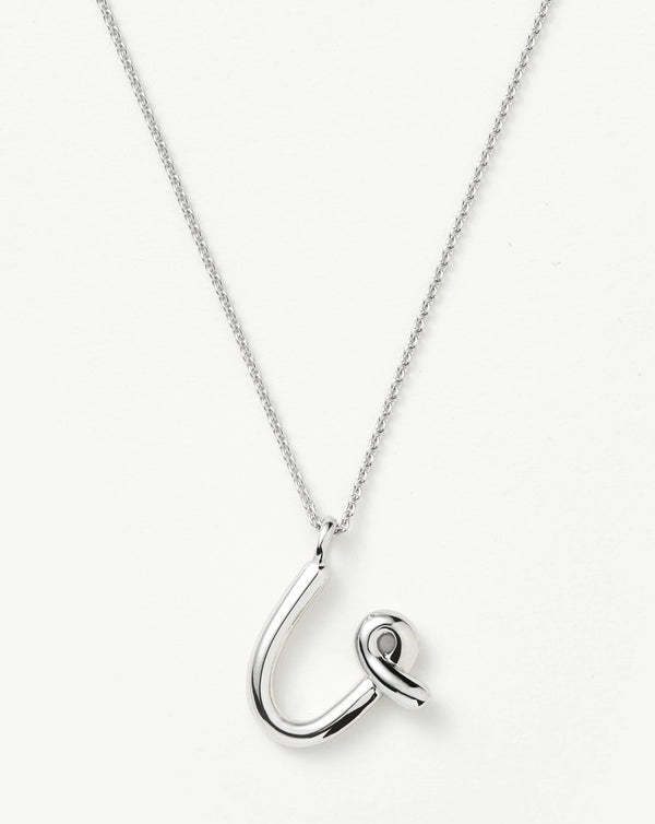 missoma Curly Molten Initial Pendant Necklace - U | Sterling Silver