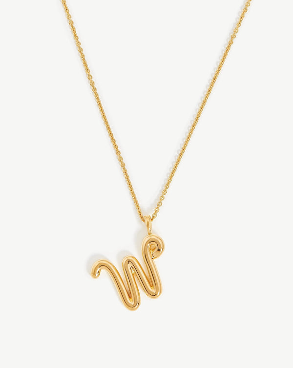 missoma Curly Molten Initial Pendant Necklace - W | Gold