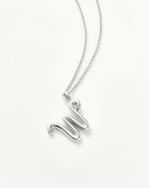 Missoma Curly Molten Initial Pendant Necklace - W | Sterling Silver
