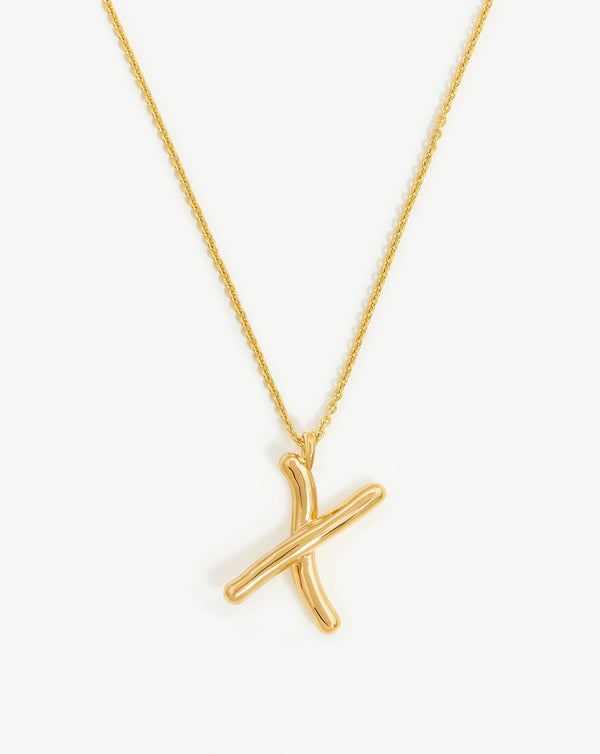 missoma Curly Molten Initial Pendant Necklace - X | Gold