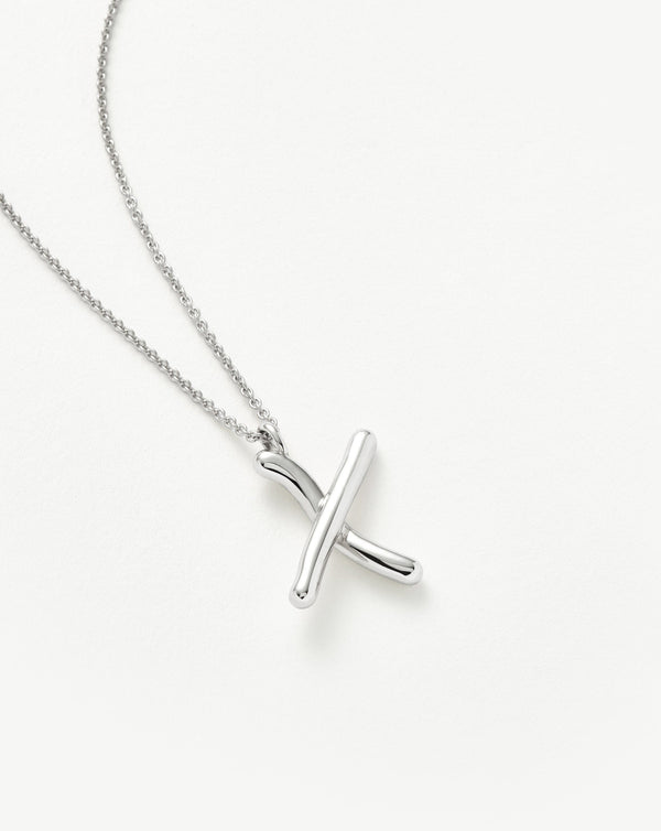 Missoma Curly Molten Initial Pendant Necklace - X | Sterling Silver