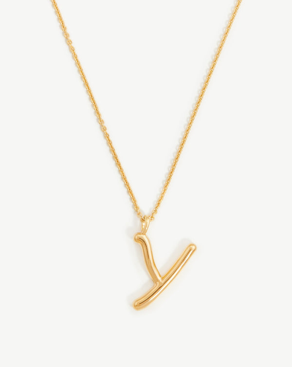 missoma Curly Molten Initial Pendant Necklace - Y | Gold