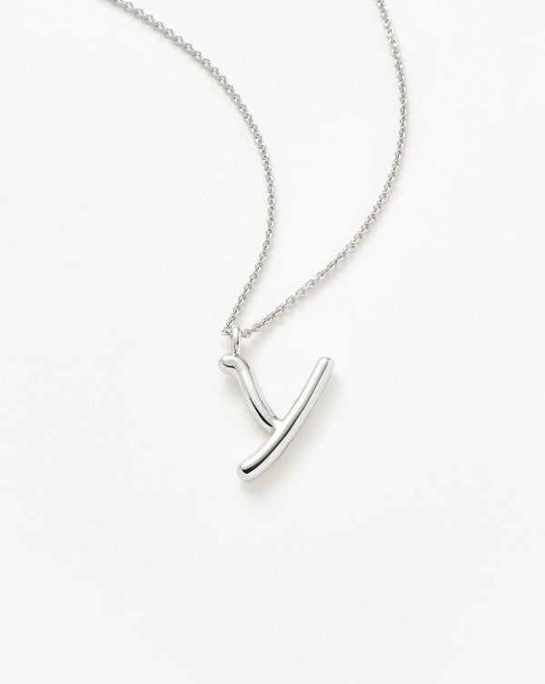 Missoma Curly Molten Initial Pendant Necklace - Y | Sterling Silver