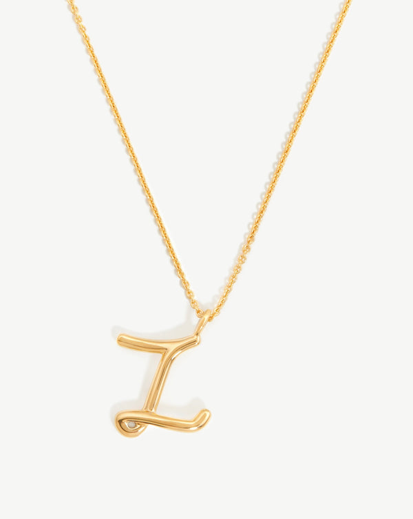missoma Curly Molten Initial Pendant Necklace - Z | Gold