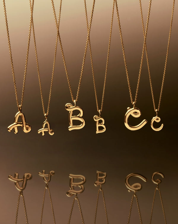 Missoma Curly Molten Mini Initial Necklace - A | 18ct Gold Vermeil