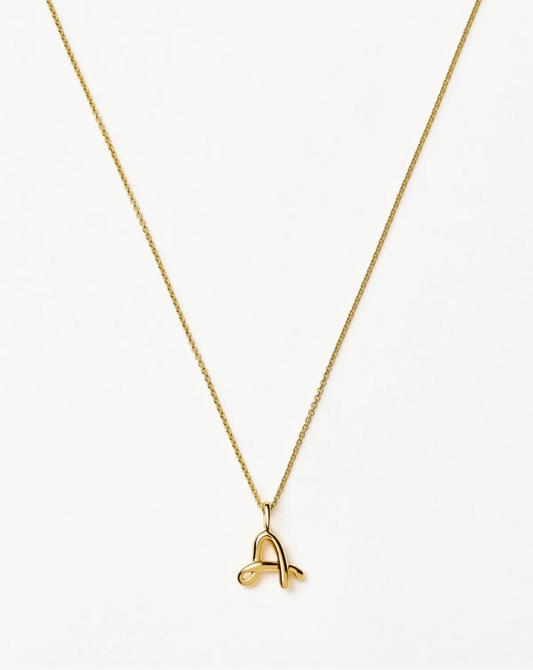 missoma Curly Molten Mini Initial Necklace - A | 18ct Gold Vermeil