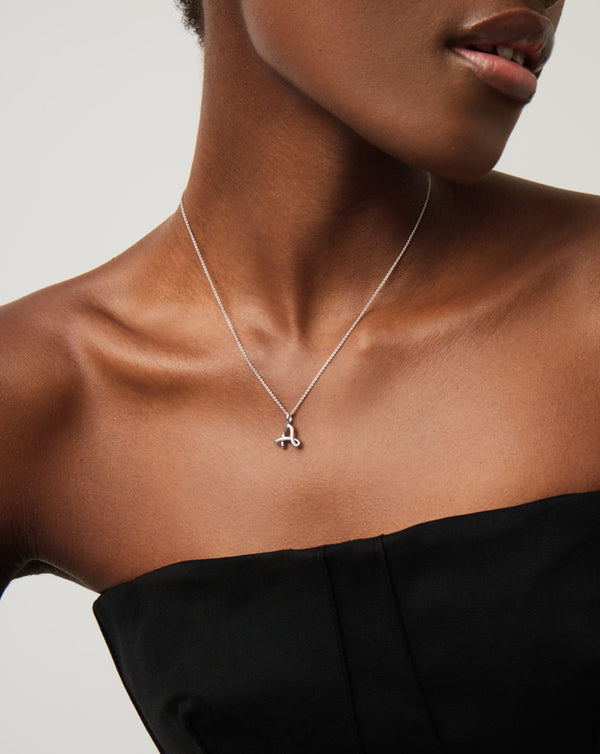 Missoma Curly Molten Mini Initial Necklace - A | Sterling Silver
