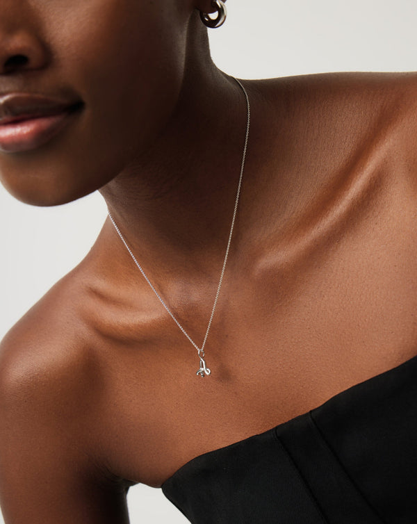 Missoma Curly Molten Mini Initial Necklace - A | Sterling Silver