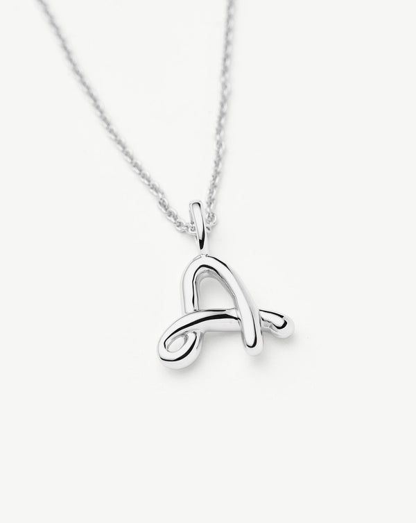 Missoma Curly Molten Mini Initial Necklace - A | Sterling Silver