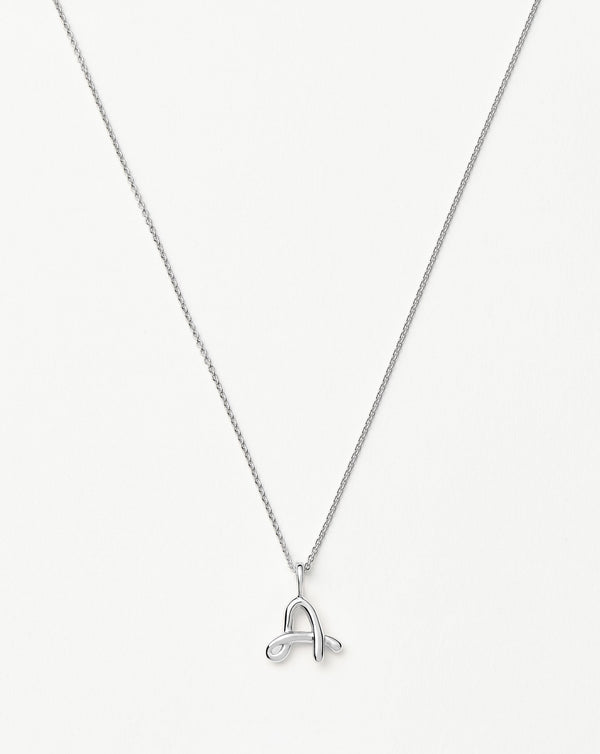 missoma Curly Molten Mini Initial Necklace - A | Sterling Silver